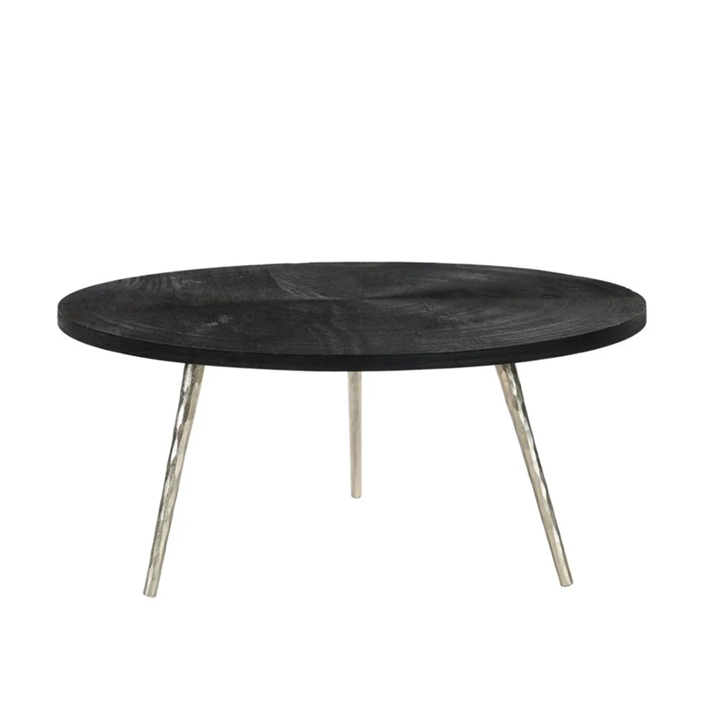 Φωτογραφία προϊόντος: ZEN COFFEE TABLE ΜΑΥΡΟ ΑΣΗΜΙ 91x91x40cm