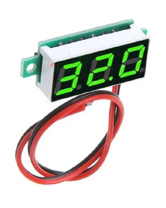 Φωτογραφία προϊόντος: 0.28inch DC 2.5-30V Voltmeter Green 2 wired