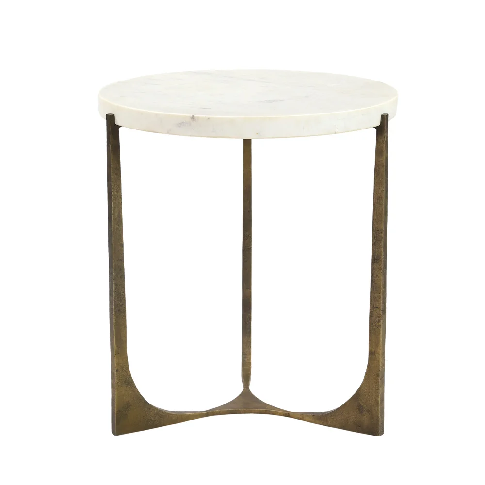 Φωτογραφία προϊόντος: BLANCHE SIDE TABLE ΛΕΥΚΟ BRASS ANTIQUE 55x55x61cm