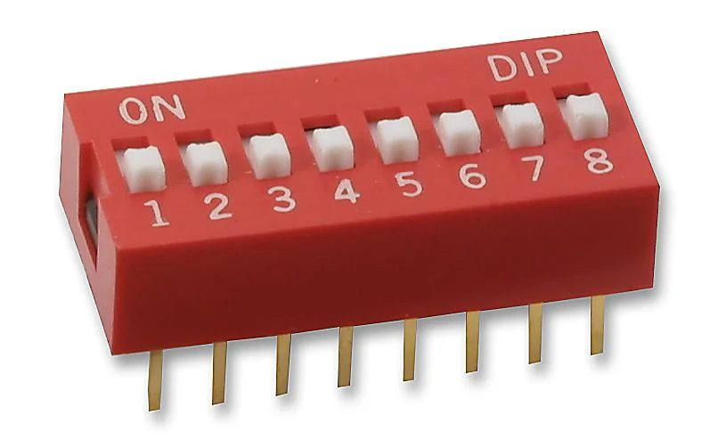 Φωτογραφία προϊόντος: Slide Type Switch 2.54mm - 8 Position Way DIP Red