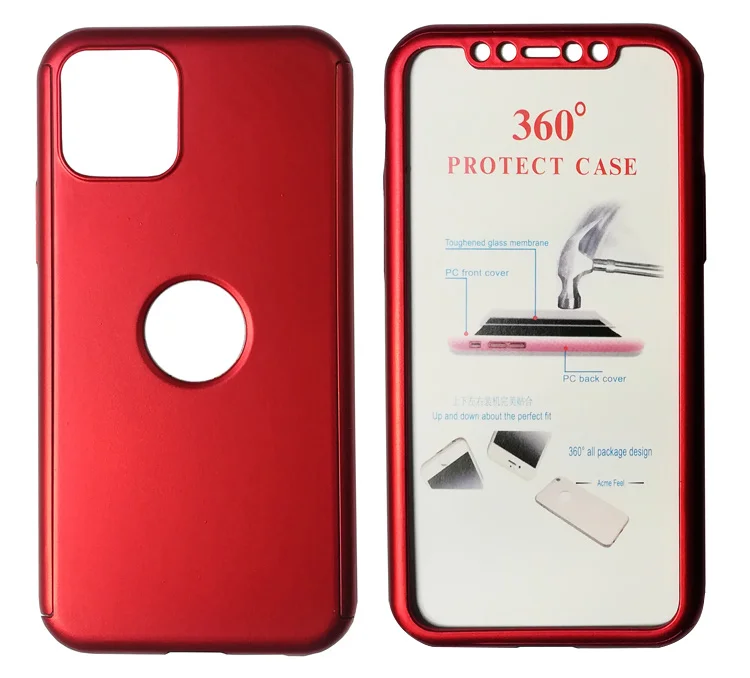 Φωτογραφία προϊόντος: POWERTECH Θήκη Body 360° με Tempered Glass για iPhone 11 Pro, κόκκινη