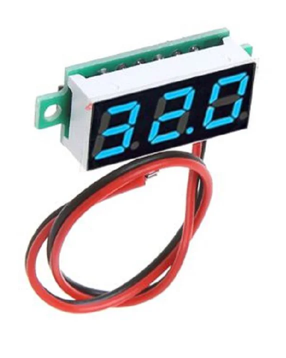 Φωτογραφία προϊόντος: 0.28inch DC 2.5-30V Voltmeter Blue 2 wired