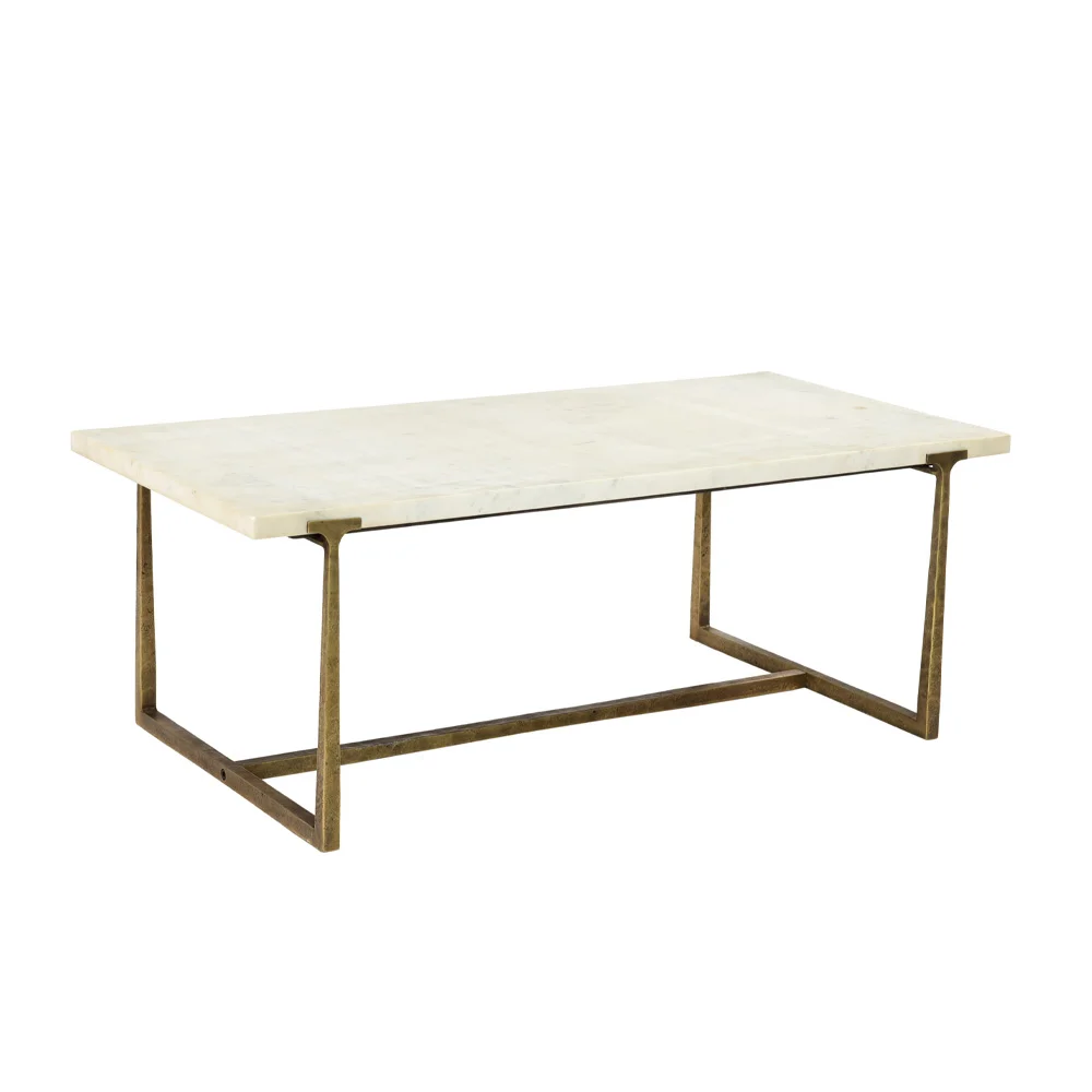 Φωτογραφία προϊόντος: BAKARI COFFEE TABLE ΛΕΥΚΟ BRASS ANTIQUE 122x61x44.5cm