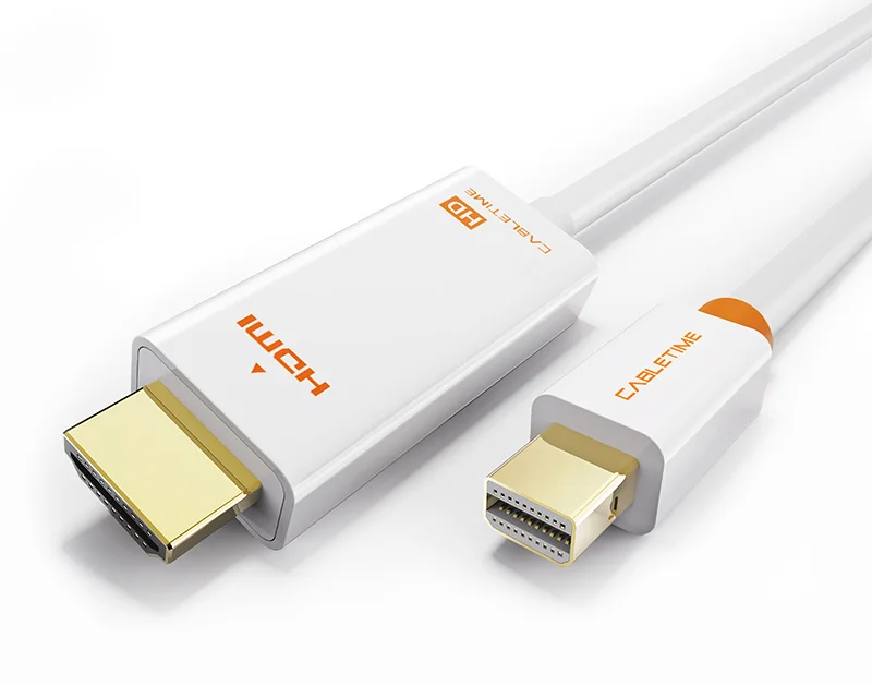 Φωτογραφία προϊόντος: CABLETIME καλώδιο Mini DisplayPort σε HDMI AV588, 1080p, 1.8m, λευκό