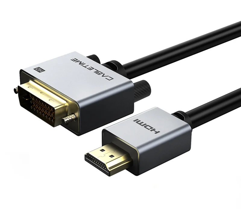 Φωτογραφία προϊόντος: CABLETIME καλώδιο HDMI 1.4 σε DVI 24+1 AV579, 1080p, 1m, μαύρο