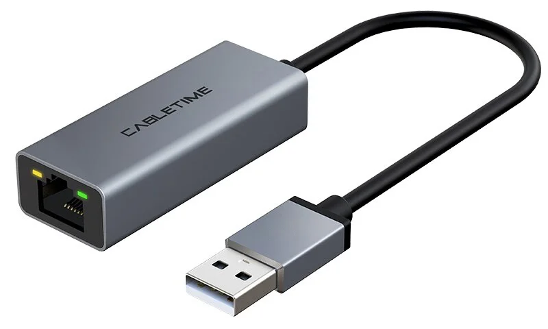 Φωτογραφία προϊόντος: CABLETIME αντάπτορας USB 2.0 σε RJ45 AML100, 100Mbps, 0.15m, γκρι
