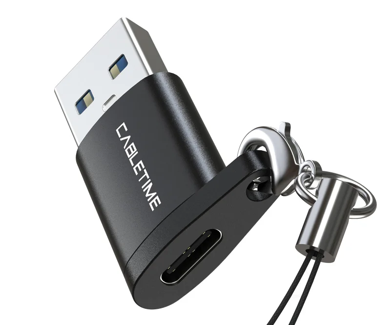Φωτογραφία προϊόντος: CABLETIME αντάπτορας USB 3.0 σε USB Type-C AMCF, 2.1A, 0.1m, μαύρος