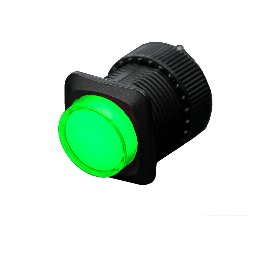 Φωτογραφία προϊόντος: 16mm Illuminated Pushbutton - Green Latching On/Off Switch