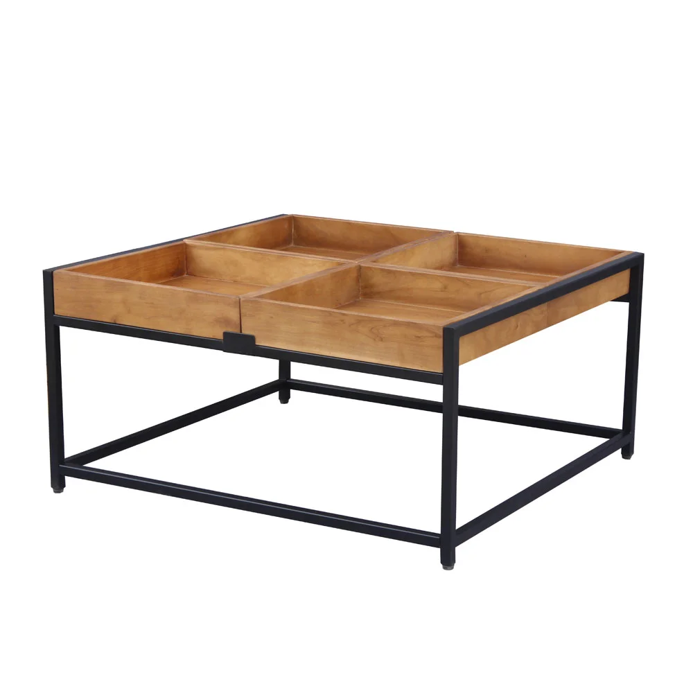 Φωτογραφία προϊόντος: COMBO COFFEE TABLE ΚΑΡΥΔΙ ΜΑΥΡΟ 84x80x42cm