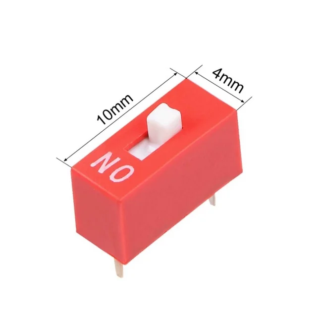 Φωτογραφία προϊόντος: Slide Type Switch 2.54mm - 1 Position Way DIP Red