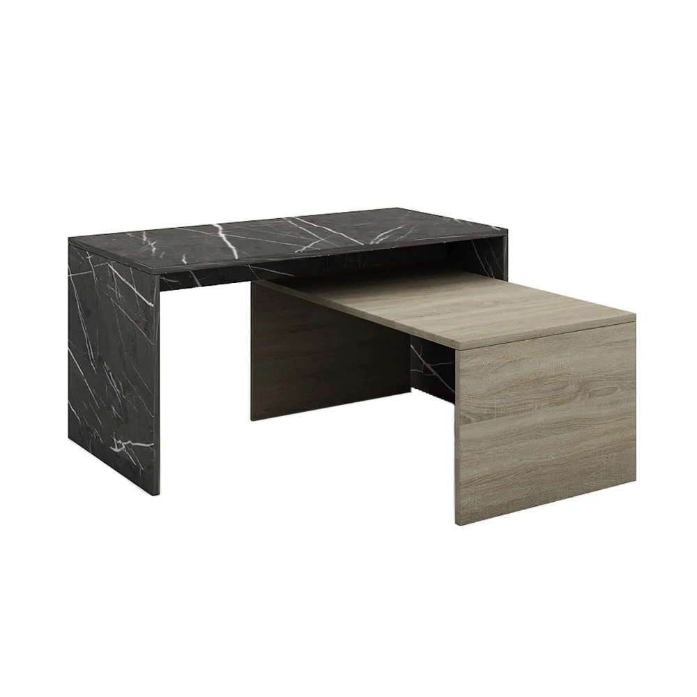 Φωτογραφία προϊόντος: PETRA DUO COFFEE TABLE ΠΕΤΡΑ SONOMA ΣΚΟΥΡΟ 90x45x45cm