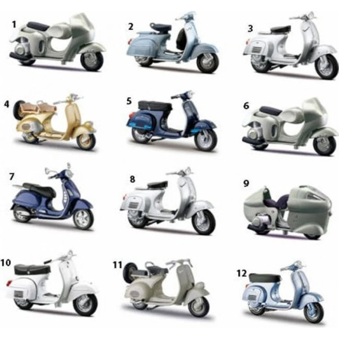 Φωτογραφία προϊόντος: Maisto Μηχανή Vespa 1:18 - 12 Σχέδια 31540 - 1τμχ