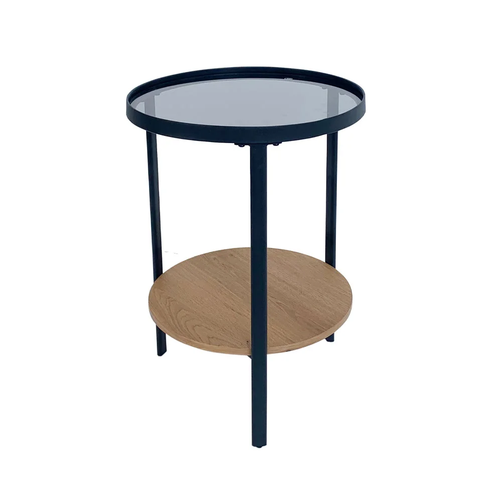 Φωτογραφία προϊόντος: ACCORDO SIDE TABLE ΦΙΜΕ ΦΥΣΙΚΟ ΜΑΥΡΟ 40x40x55cm
