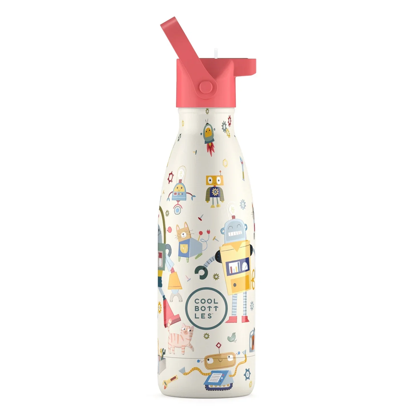 Φωτογραφία προϊόντος: COOL BOTTLES. Ανοξείδωτο μπουκάλι Άτακτα ρομπότ 350ml