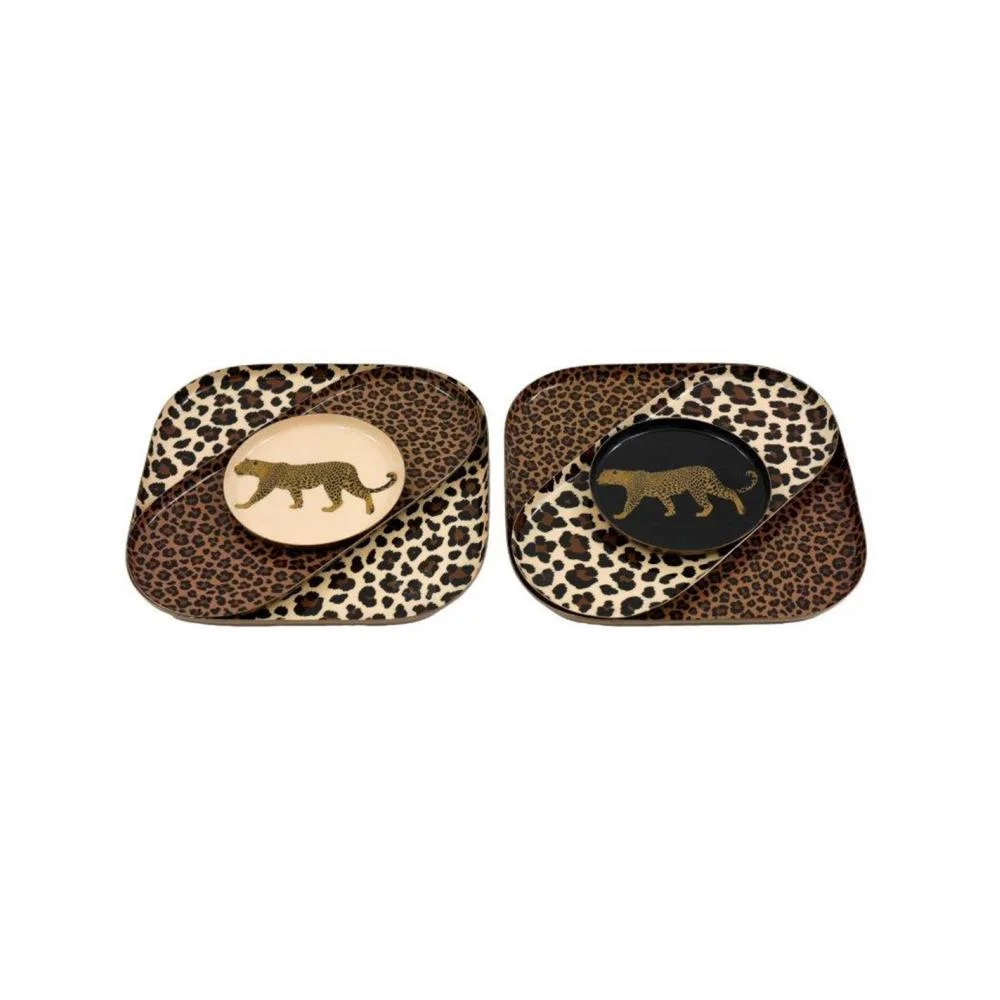 Φωτογραφία προϊόντος: Plastona Πιατέλες μεταλ."LEOPARD PRINT" s/3 21X21/21X10.5/11X11cm