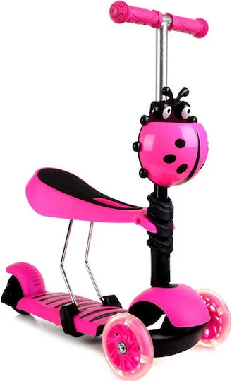 Φωτογραφία προϊόντος: Πατίνι Scooter Παιδικό JollyWheelz 3 σε 1 Με Καλαθάκι Ροζ S-22015
