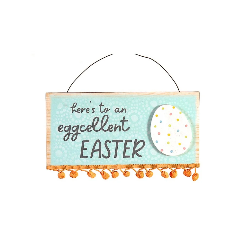 Φωτογραφία προϊόντος: Plastona Πινακίδα με pon pon "EASTER" 20cm