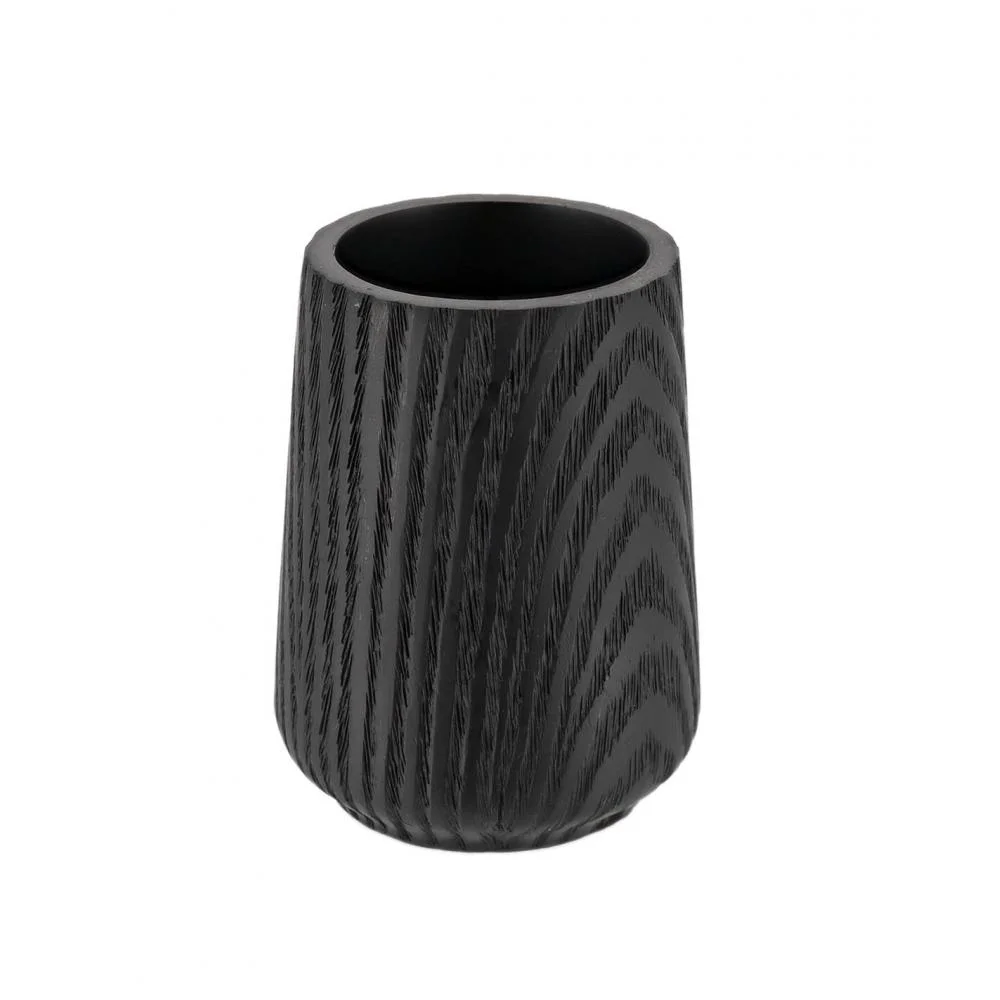 Φωτογραφία προϊόντος: Plastona Ποτήρι μπάνιου polyresin wood effect μαύρο 8x11cm