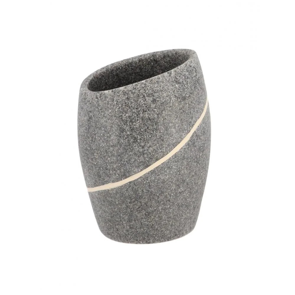 Φωτογραφία προϊόντος: Plastona Ποτήρι μπάνιου polyresin/stone effect/γκρι 7.2x6.5x9,8cm