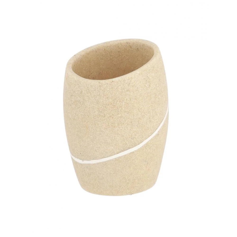 Φωτογραφία προϊόντος: Plastona Ποτήρι μπάνιου polyresin/stone effect/φυσικό 7.2x6.5x9,8cm