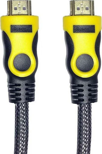 Φωτογραφία προϊόντος: Andowl HDMI 2.0 Braided Cable HDMI male - HDMI male 3m Μαύρο AN- Κωδικός: QHD30