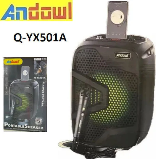 Φωτογραφία προϊόντος: Andowl Σύστημα Karaoke με Ενσύρματα Μικρόφωνα Q-YX501A σε Μαύρο Χρώμα