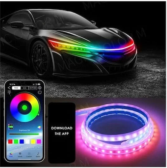 Φωτογραφία προϊόντος: Διακοσμητική LED RGB Ταινία 1.8μ για το Αυτοκίνητο 12V (Έλεγχος Μέσω Εφαρμογής στο Κινητό) Q-D304