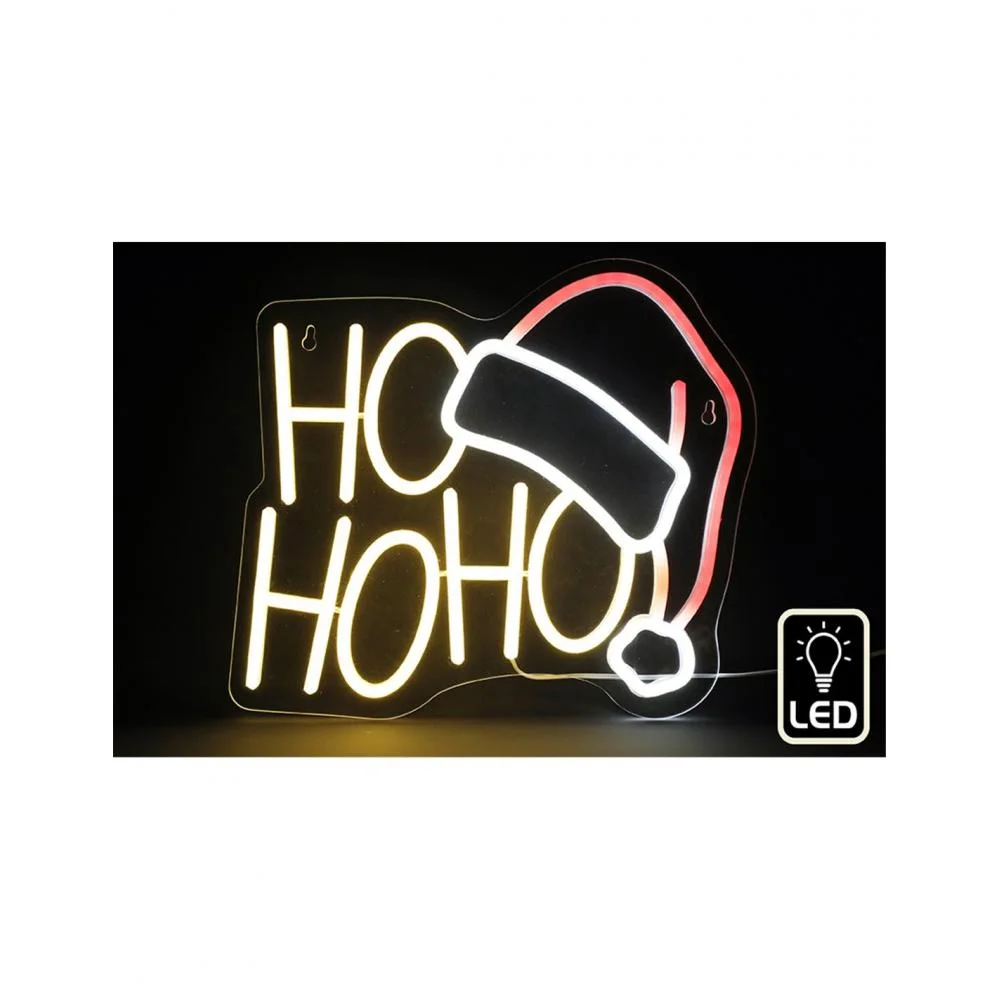 Φωτογραφία προϊόντος: Plastona Πινακίδα neon Led HO HO HO 30x27,5εκ.