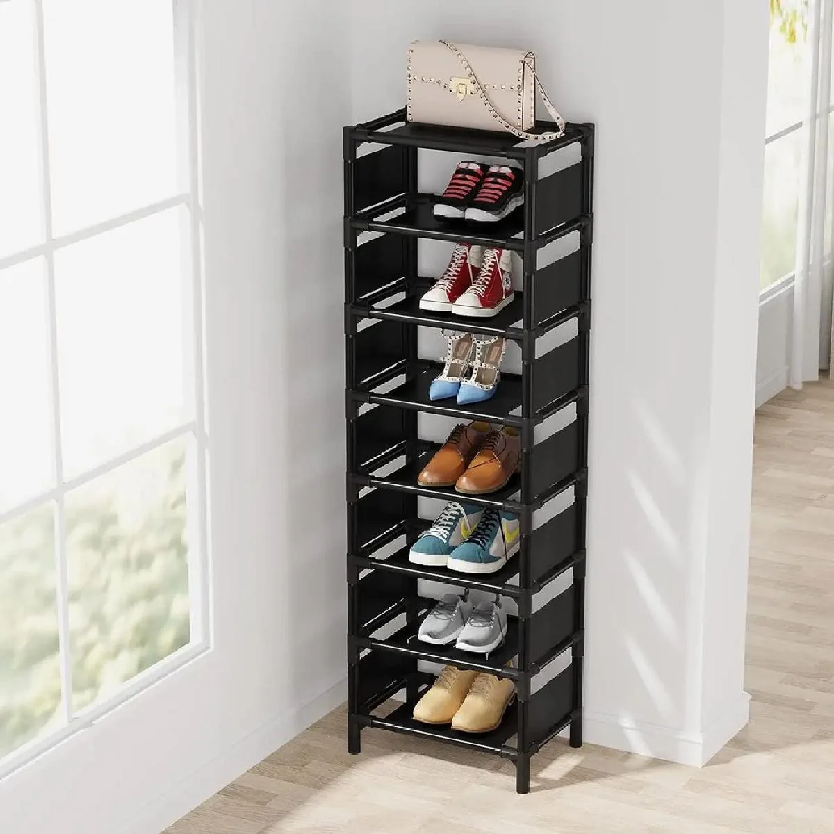 Φωτογραφία προϊόντος: HOME USE υφασμάτινη παπουτσοθήκη HUH-0132 7 θέσεων 33x28x128cm γκρι