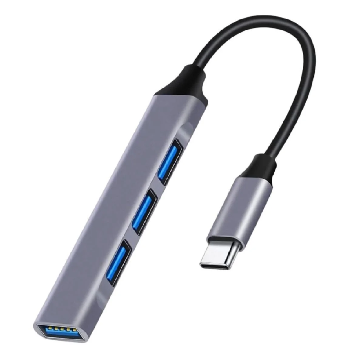 Φωτογραφία προϊόντος: Powertech (PT-1113) USB hub 4x θυρών 5Gbps, USB-C - Γκρι