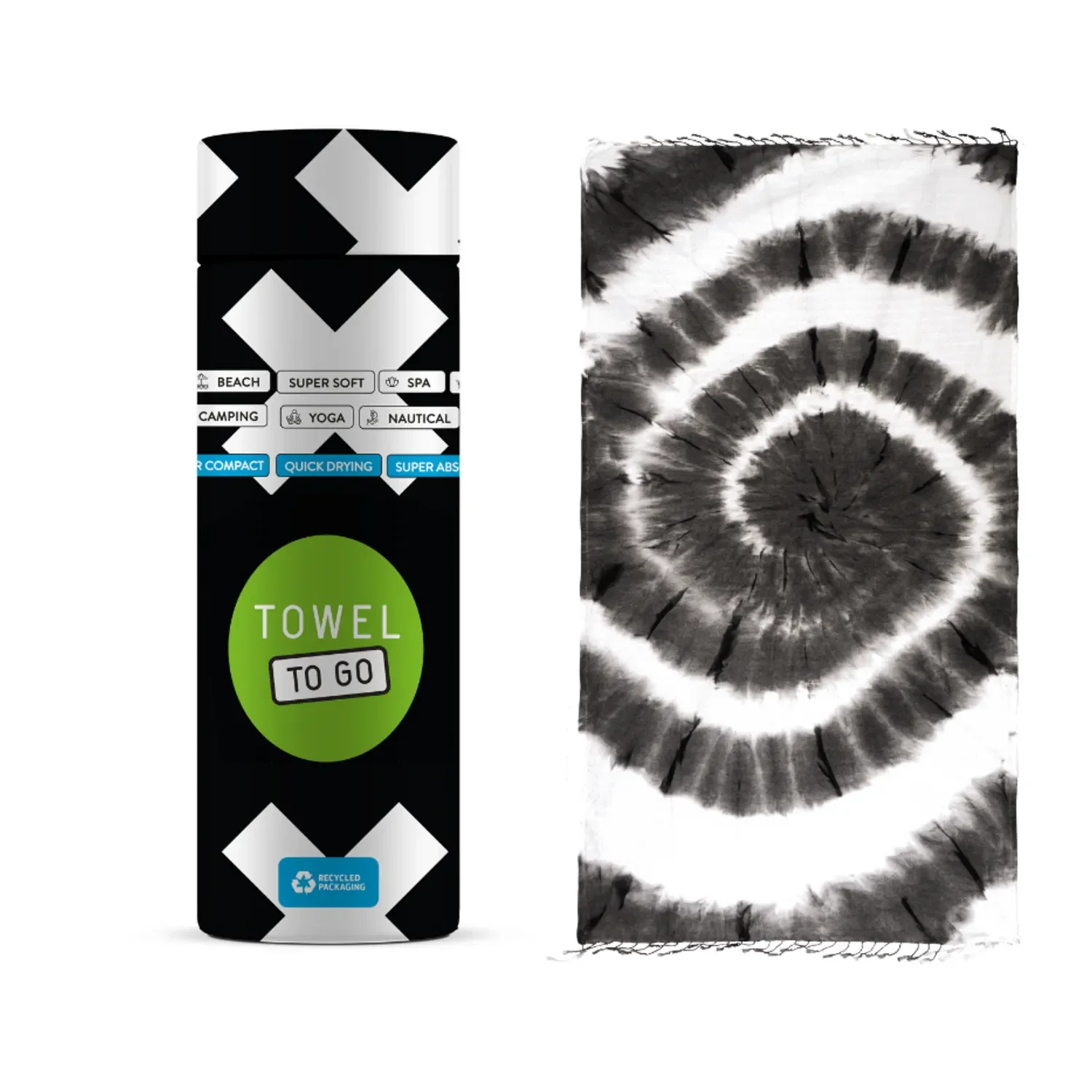 Φωτογραφία προϊόντος: Towel To Go Tie Dye Πετσέτες Θαλάσσης Black