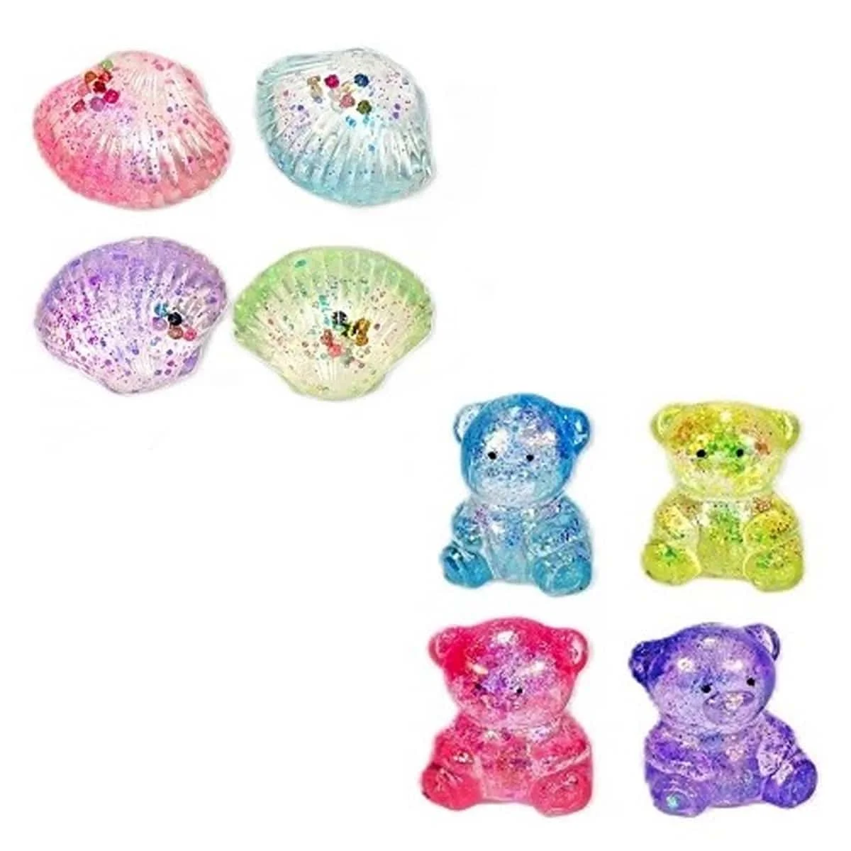 Φωτογραφία προϊόντος: Squishy Antistress Fun Trading Stretchy Glitzer Αρκουδάκι - Κοχύλι
