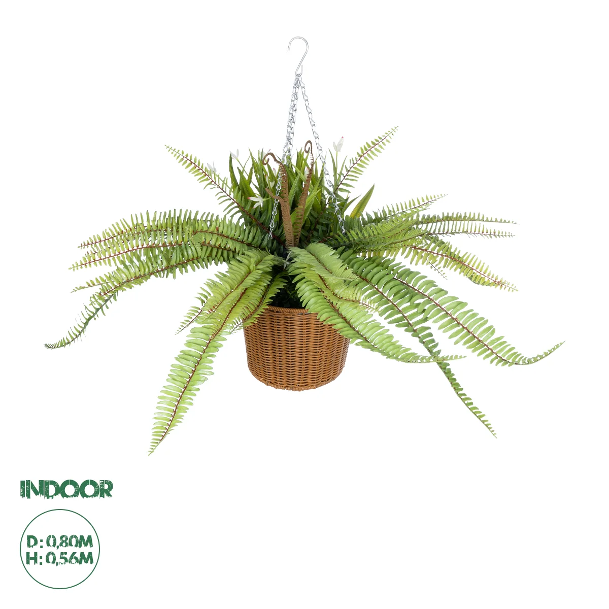 Φωτογραφία προϊόντος: GloboStar® Artificial Garden FERN HANGING BOUQUET PLANT 20629 Τεχνητό Κρεμαστό Διακοσμητικό Φυτό Φτέρης Y56cm
