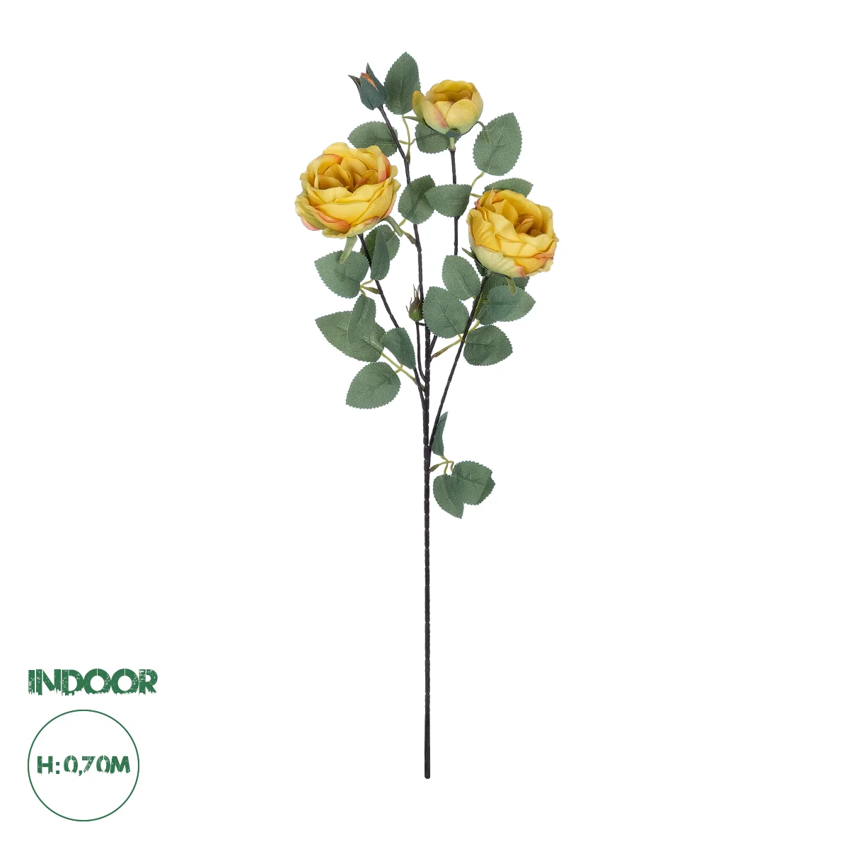 Φωτογραφία προϊόντος: GloboStar® Artificial Garden YELLOW CLIMBING ROSE BRANCH 21186 Τεχνητό Διακοσμητικό Κλαδί Τριαντάφυλλο Κίτρινο Y70cm