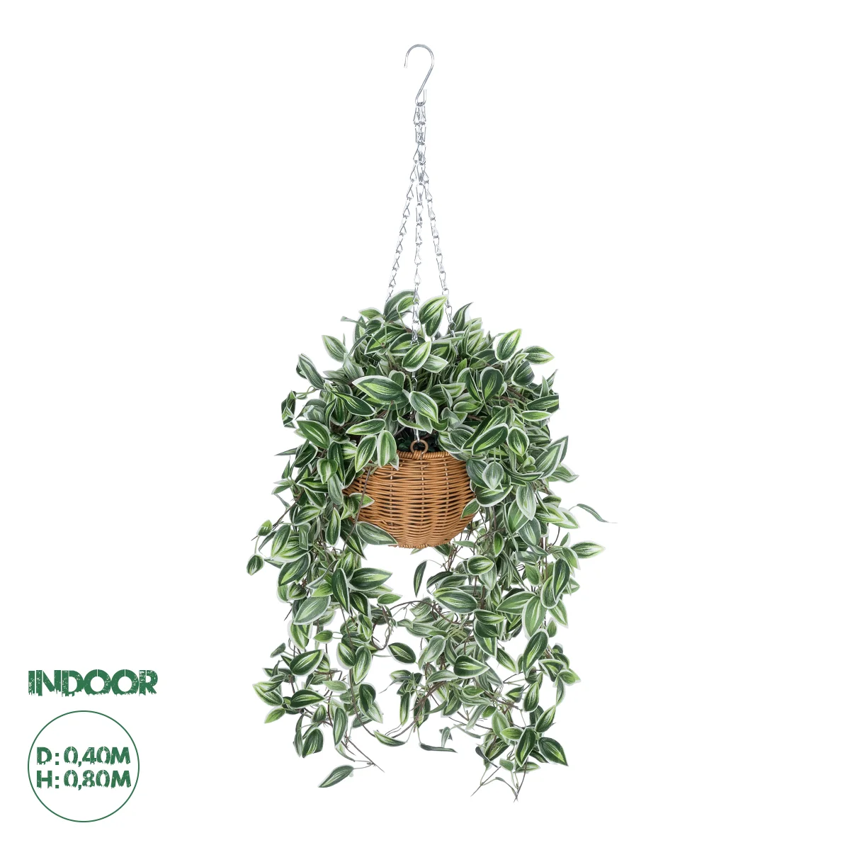 Φωτογραφία προϊόντος: GloboStar® Artificial Garden TRADESCANTIA ZEBRINA HANGING PLANT 20627 Τεχνητό Κρεμαστό Διακοσμητικό Φυτό Ζεμπρίνα Y80cm