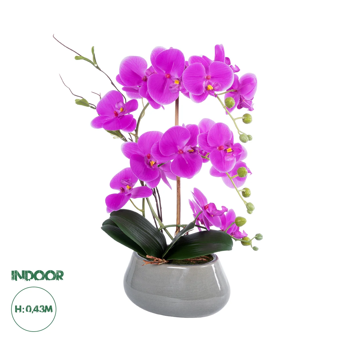 Φωτογραφία προϊόντος: GloboStar® Artificial Garden HOT PINK ORCHID 21119 Διακοσμητικό Φυτό Έντονο Ροζ Ορχιδέα Υ43cm