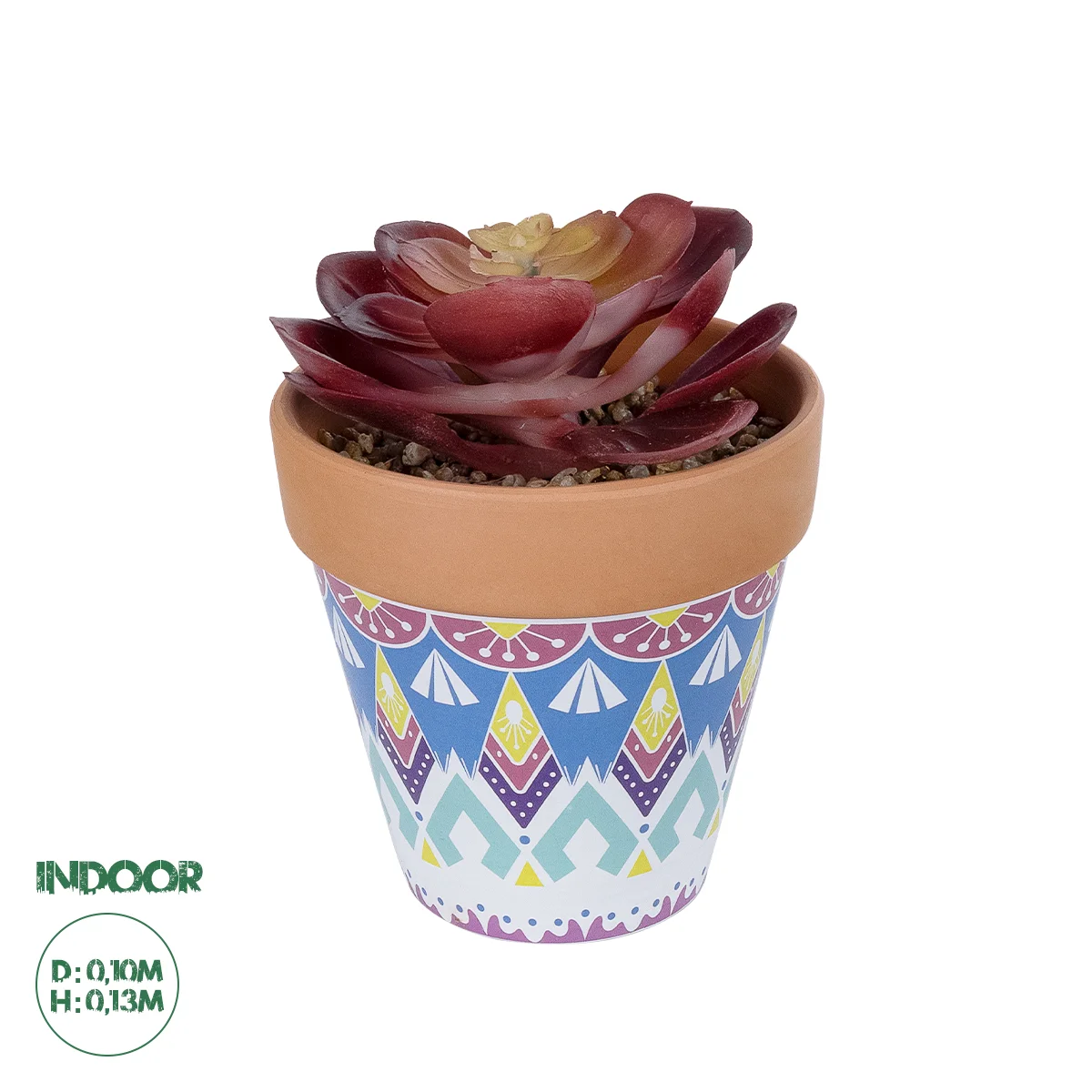 Φωτογραφία προϊόντος: GloboStar® Artificial Garden SUCCULENT ECHEVERIA POTTED PLANT 21050 Διακοσμητικό Φυτό Εχεβέρια Φ10 x Υ13cm