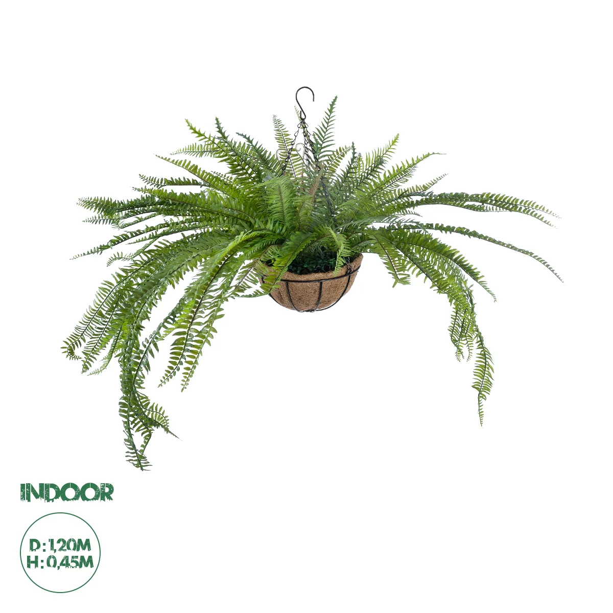 Φωτογραφία προϊόντος: GloboStar® Artificial Garden FERN HANGING PLANT 20624 Τεχνητό Κρεμαστό Διακοσμητικό Φυτό Φτέρης Y45cm