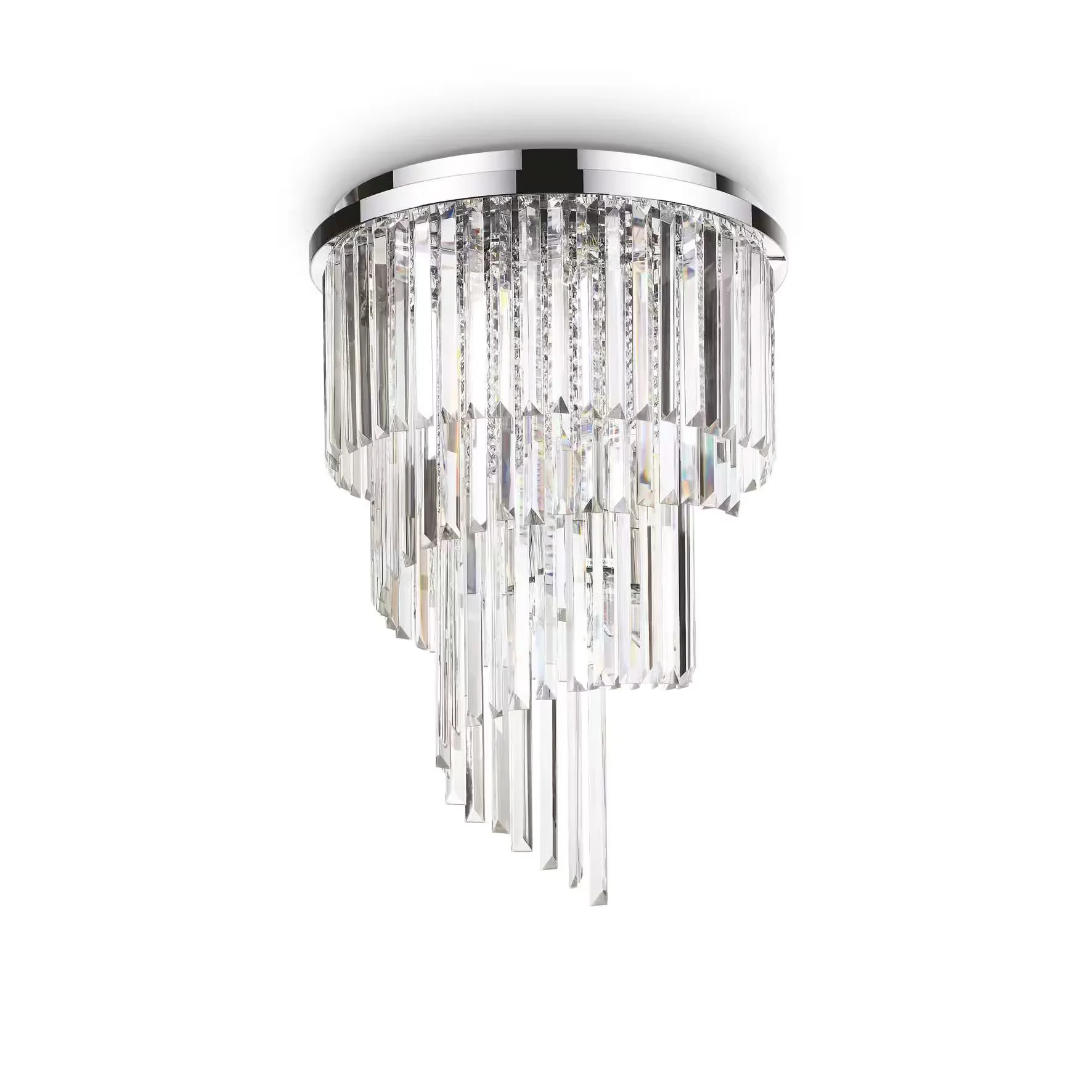 Φωτογραφία προϊόντος: Ideal lux Carlton pl12 φωτιστικό οροφής κλασσικό Ø 500 x H 690 mm Χρώμιο