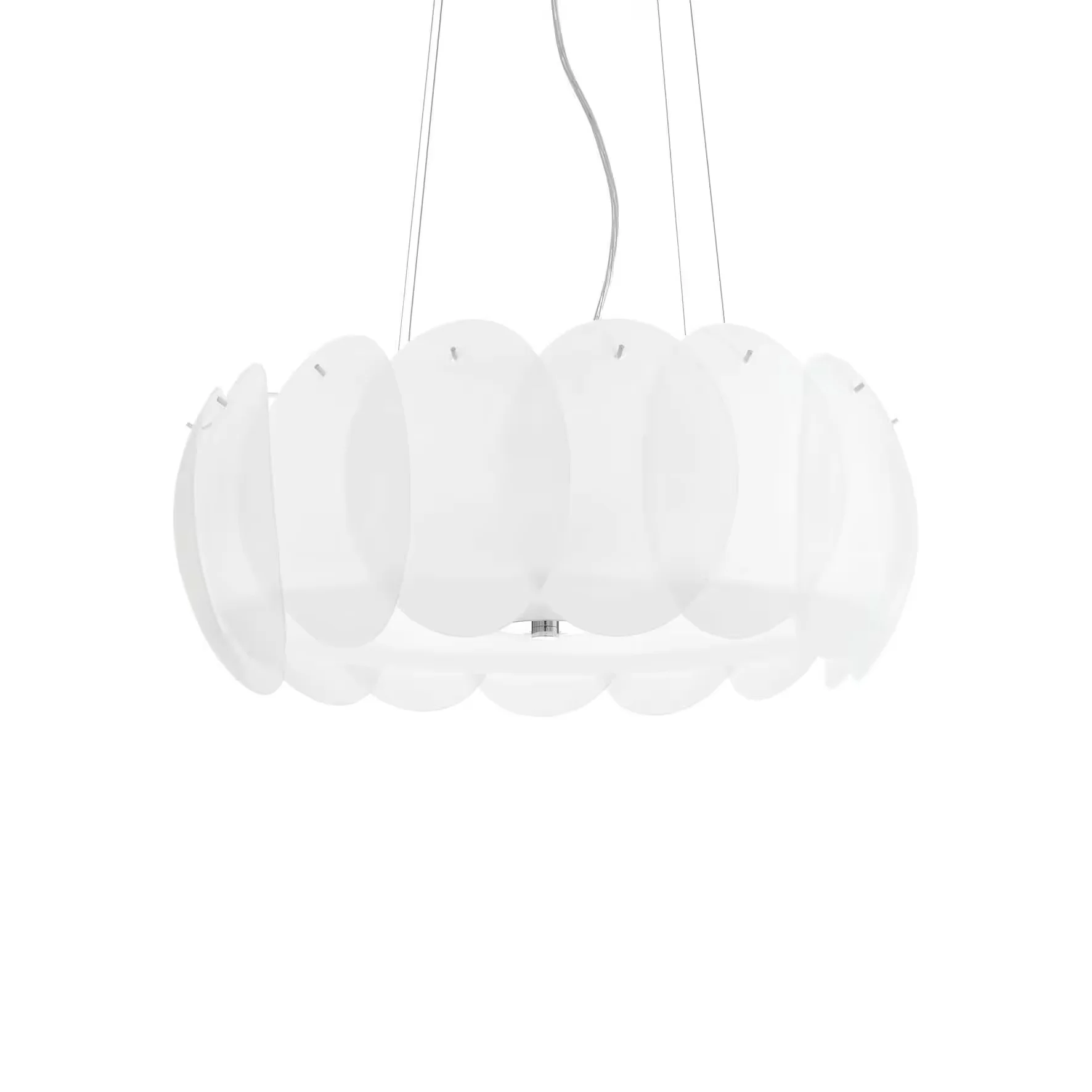 Φωτογραφία προϊόντος: Ideal lux Ovalino sp Φωτιστικό κρεμαστό Ø 550 x H 215 min 465 / max 1200 mm Άσπρο