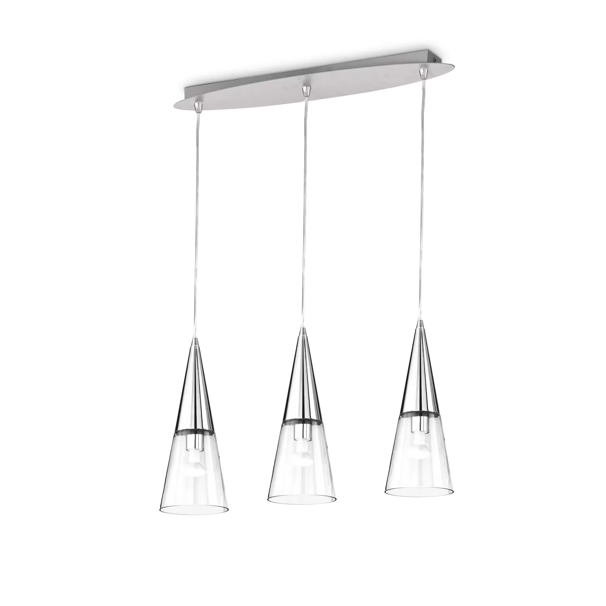 Φωτογραφία προϊόντος: Ideal lux Cono sp3 chrome φωτιστικό κρεμαστό ράγα Χρώμιο