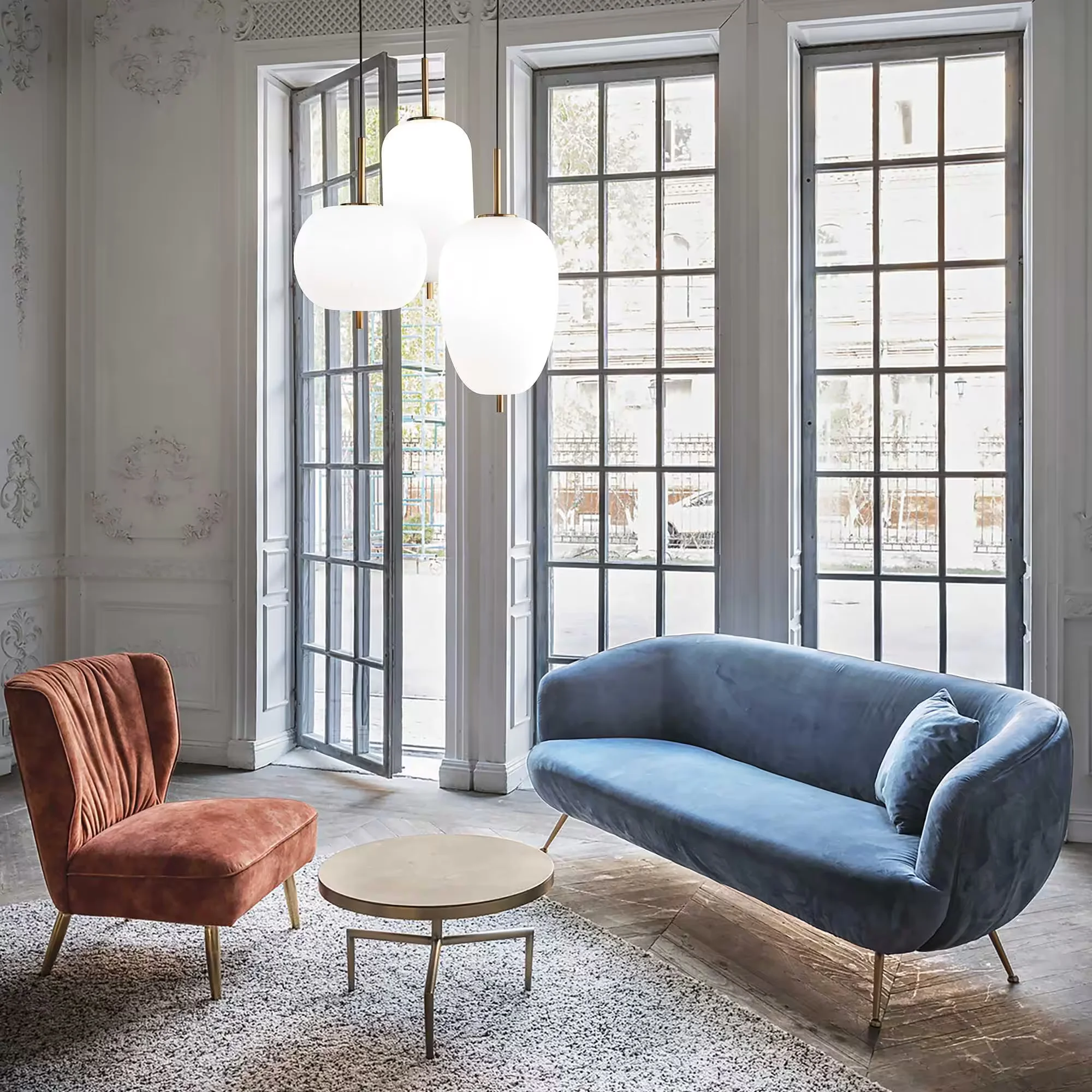 Φωτογραφία προϊόντος: Ideal lux Umile sp3 φωτιστικό κρεμαστό τρίφωτο Χρυσό