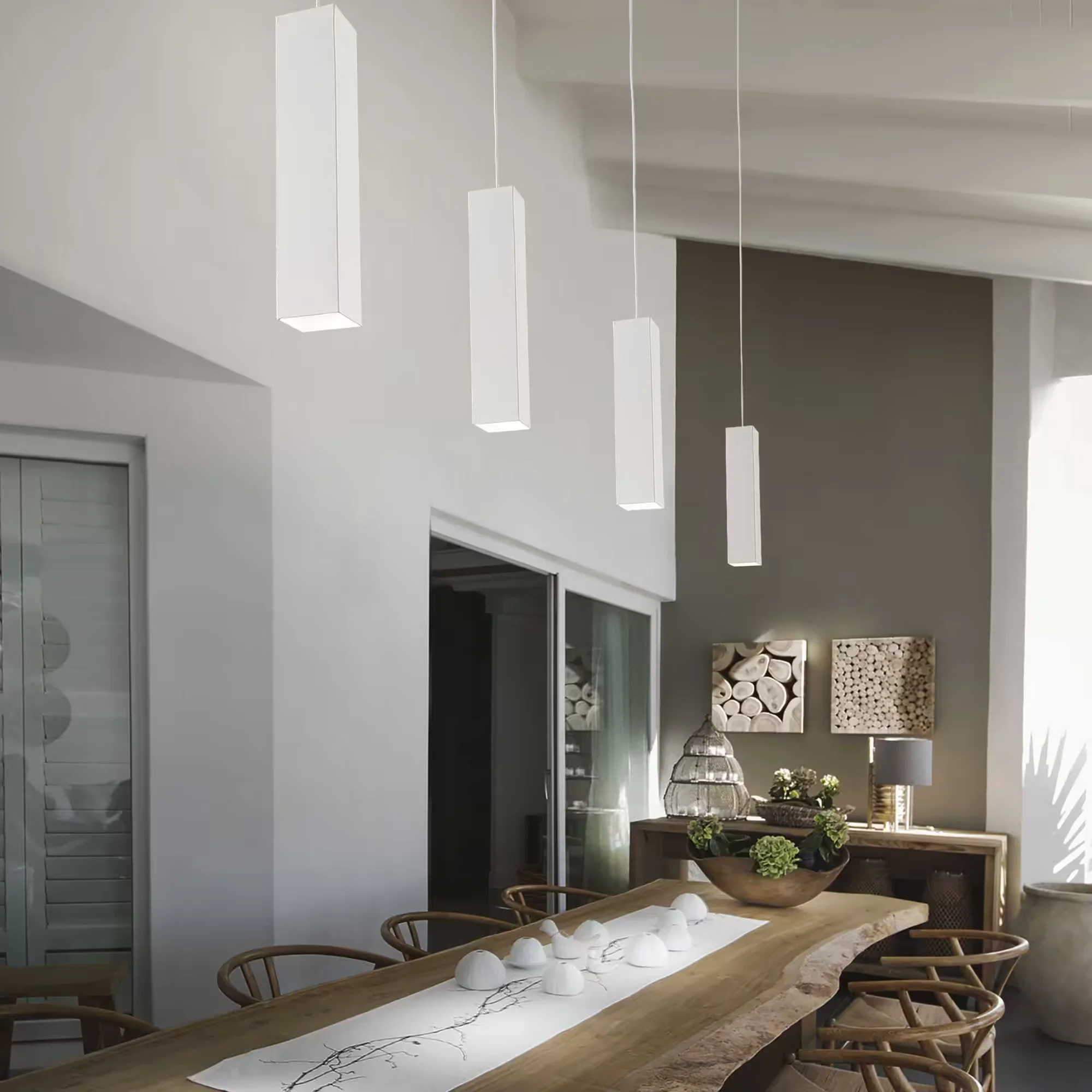 Φωτογραφία προϊόντος: Ideal lux Look SP1 Square D60 H400 Κρεμαστό φωτιστικό λευκό Άσπρο