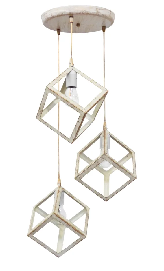 Φωτογραφία προϊόντος: Heronia KYVOS NEW 3/L PENDEL WHITE-BRONZE ΚΡΕΜΑΣΤΟ PLASTIC