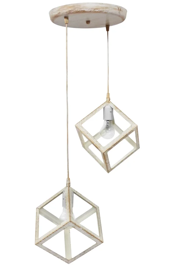 Φωτογραφία προϊόντος: Heronia KYVOS NEW 2/L WHITE-BRONZE PENDEL ΚΡΕΜΑΣΤΟ PLASTIC