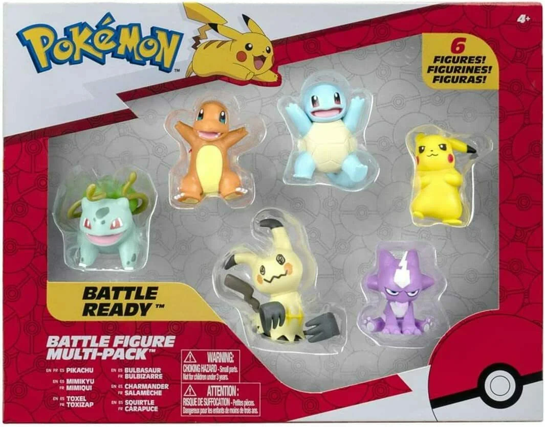 Φωτογραφία προϊόντος: Jazwares Pokemon φιγούρες 6 τεμ Pikachu, Squirtle, Charmander, Bulbasaur, Mimikyu + Toxel JW002469-C