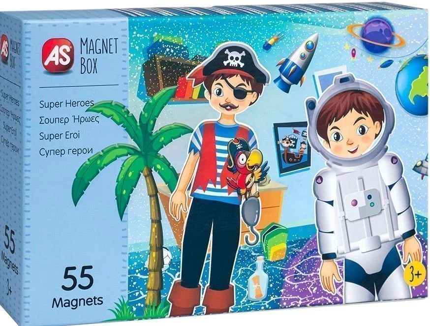 Φωτογραφία προϊόντος: OEM AS Magnet Box Σούπερ Ήρωες 55 Εκπαιδευτικοί Χάρτινοι Μαγνήτες Για 3 Χρονών