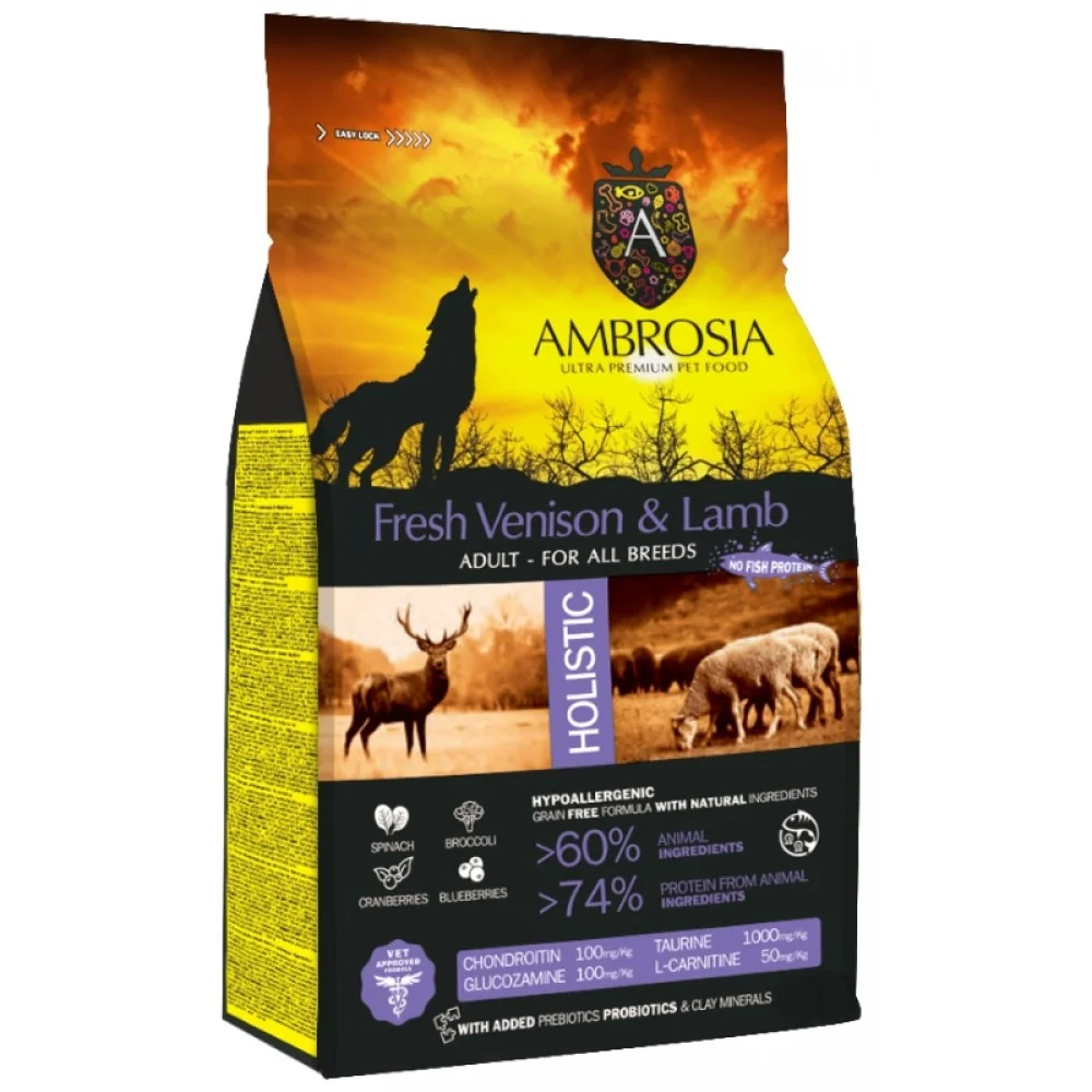 Φωτογραφία προϊόντος: Ambrosia Grain Free Dog Adult Venison + Lamb 12kg