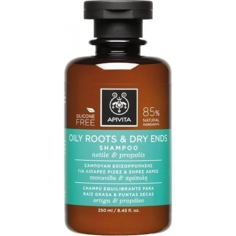 Φωτογραφία προϊόντος: Apivita Oily Roots Dry Ends Shampoo with Nettle +amp; Propolis 250ml