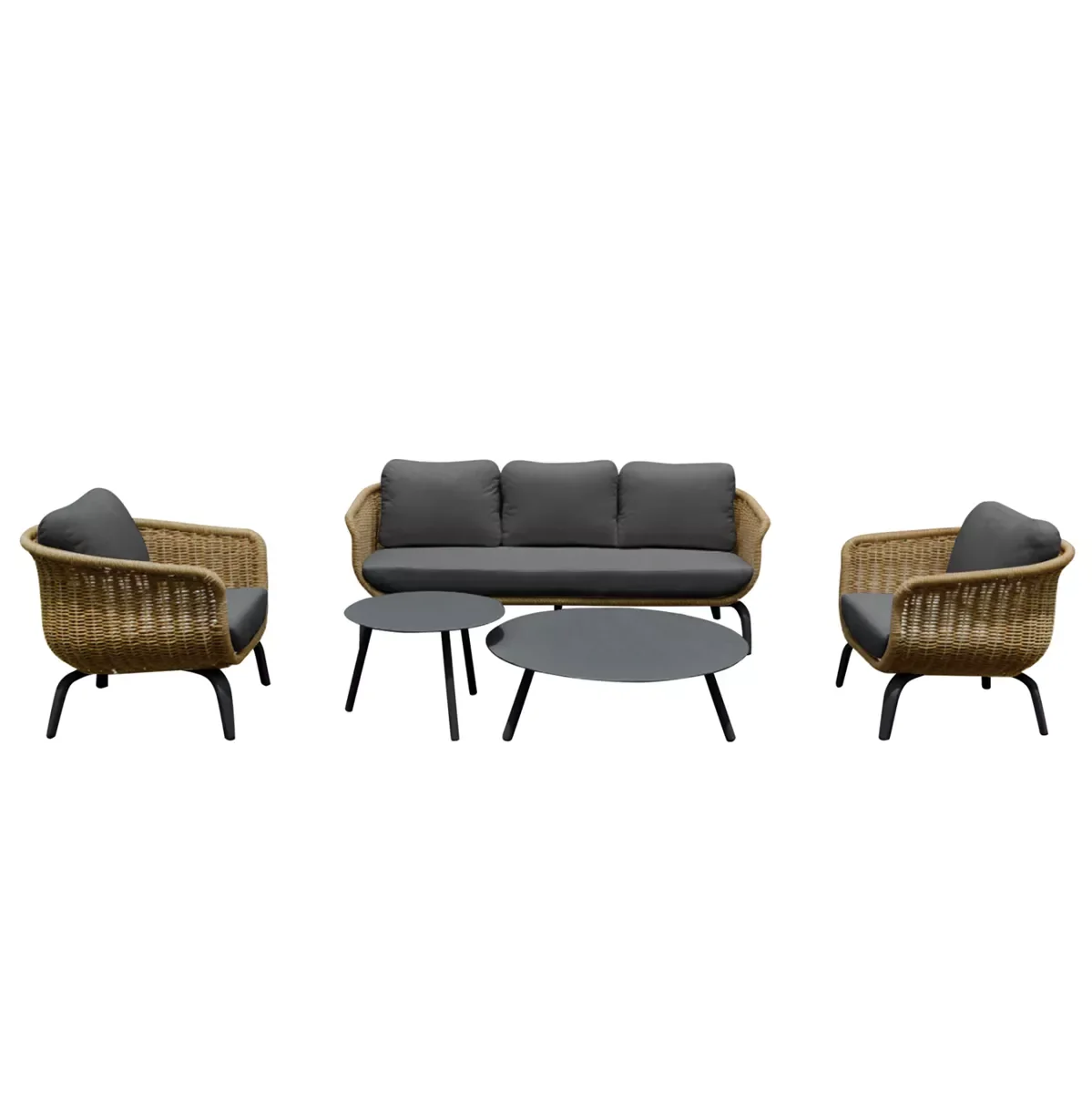 Φωτογραφία προϊόντος: B2BMarkt ΣΕΤ ΣΑΛΟΝΙ 5ΤΜΧ STERN HM6555.01 ΓΚΡΙ ΑΛΟΥΜΙΝΙΟ & ΥΦΑΣΜΑ--TWIST WICKER ΣΕ ΦΥΣΙΚΟ